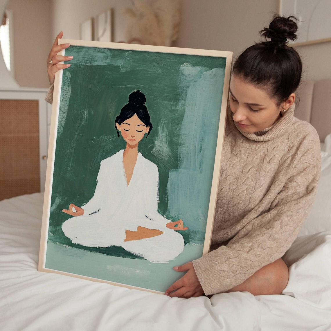 Yoga Meditation Boho Woman Yoga Pose Art Print - Image 3