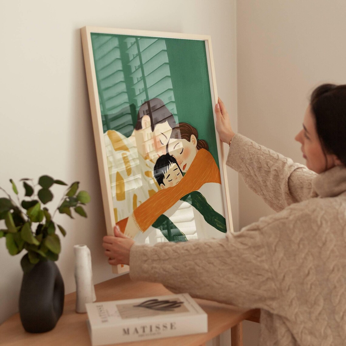 Abstract People Large Wall Art Contemporary Art Family Wall Art House Warming Party Gift Nursery Print Family Portrait Mothers Day Gift - Image 2