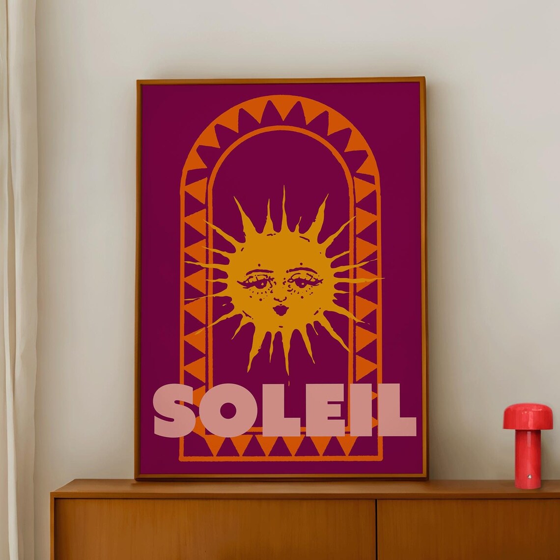 Boho Sun Art Print, Retro Soleil European Poster - Image 2