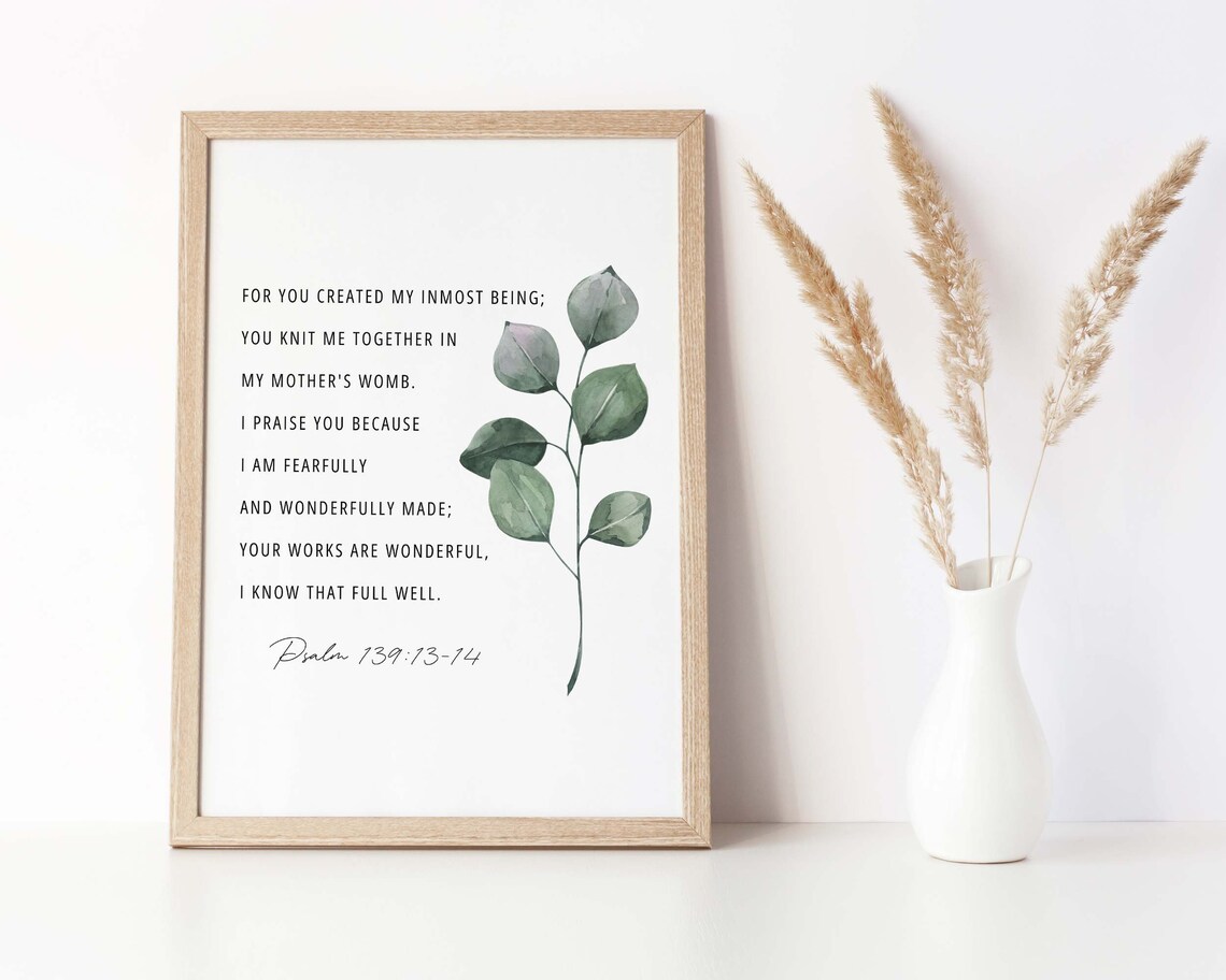 Fearfully And Wonderfully Made Botanical Scripture Poster - Image 2