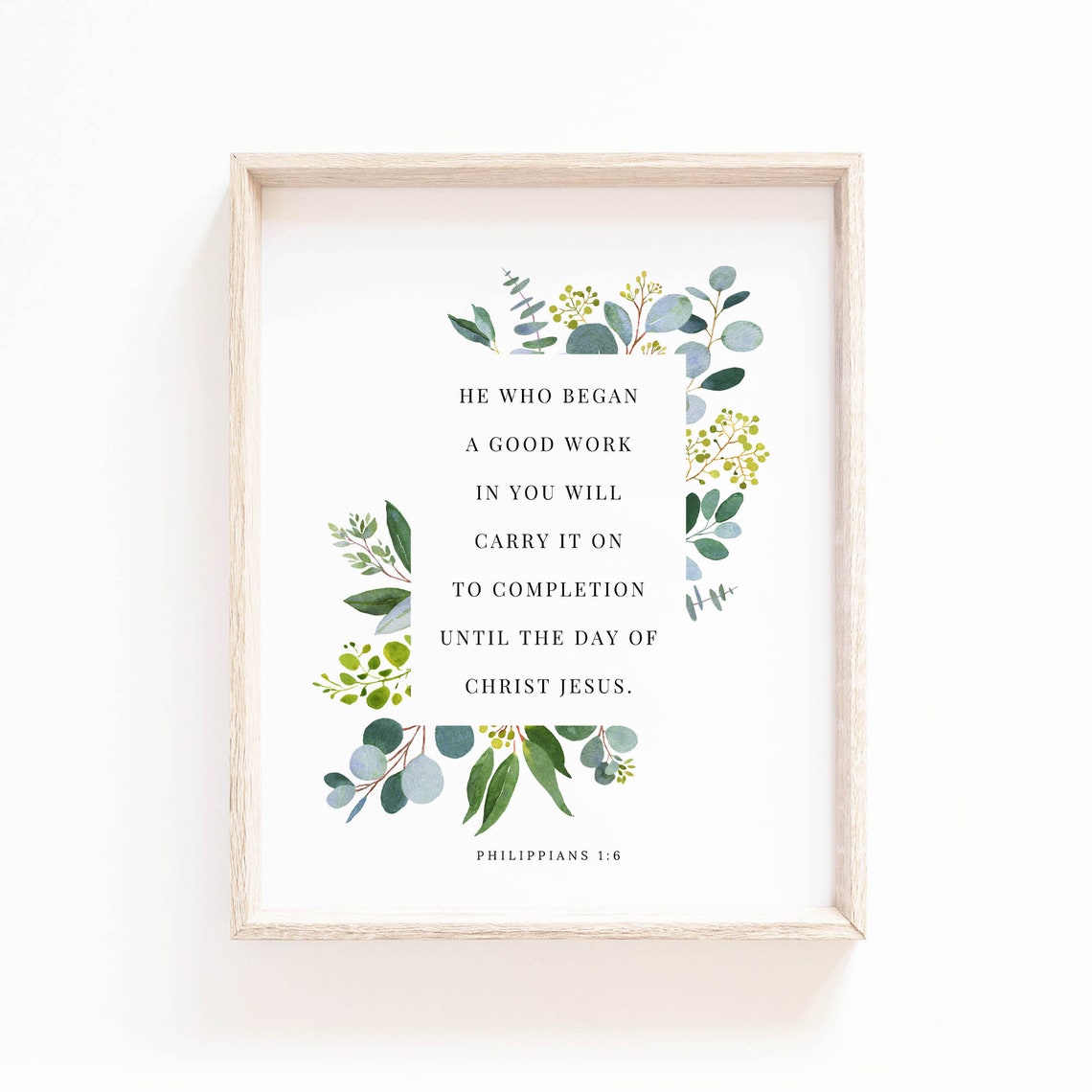 Philippians 1:6 Botanical Scripture Poster - Image 2