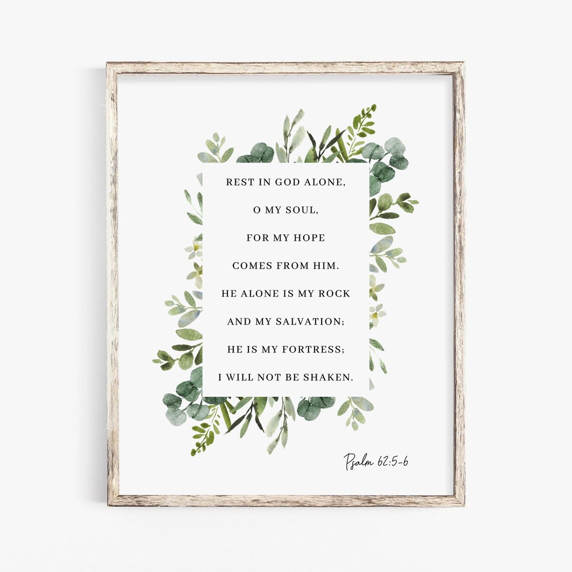Psalm 62:5-6 Rest In God Alone, Bible Verse Poster - Image 2