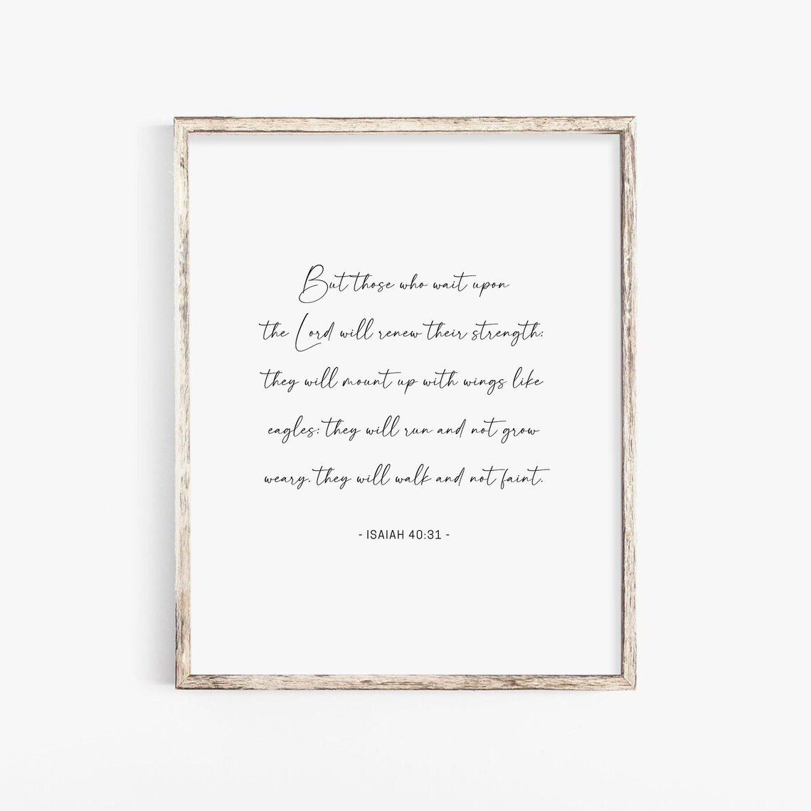 Those Who Wait Upon The Lord Isaiah 40:31 Script Calligraphy Poster