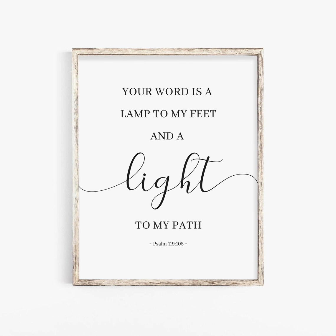 Psalm 119:105 Bible Verse Scripture Wall Art Print