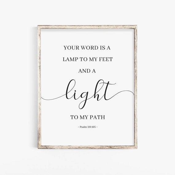 Psalm 119:105 Bible Verse Scripture Wall Art Print