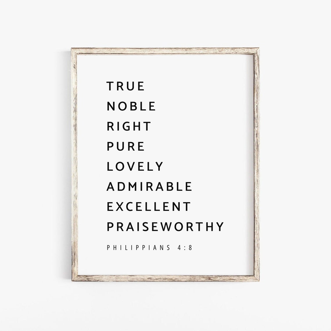 Philippians 4:8 Bible Verse Wall Art Print - Image 2