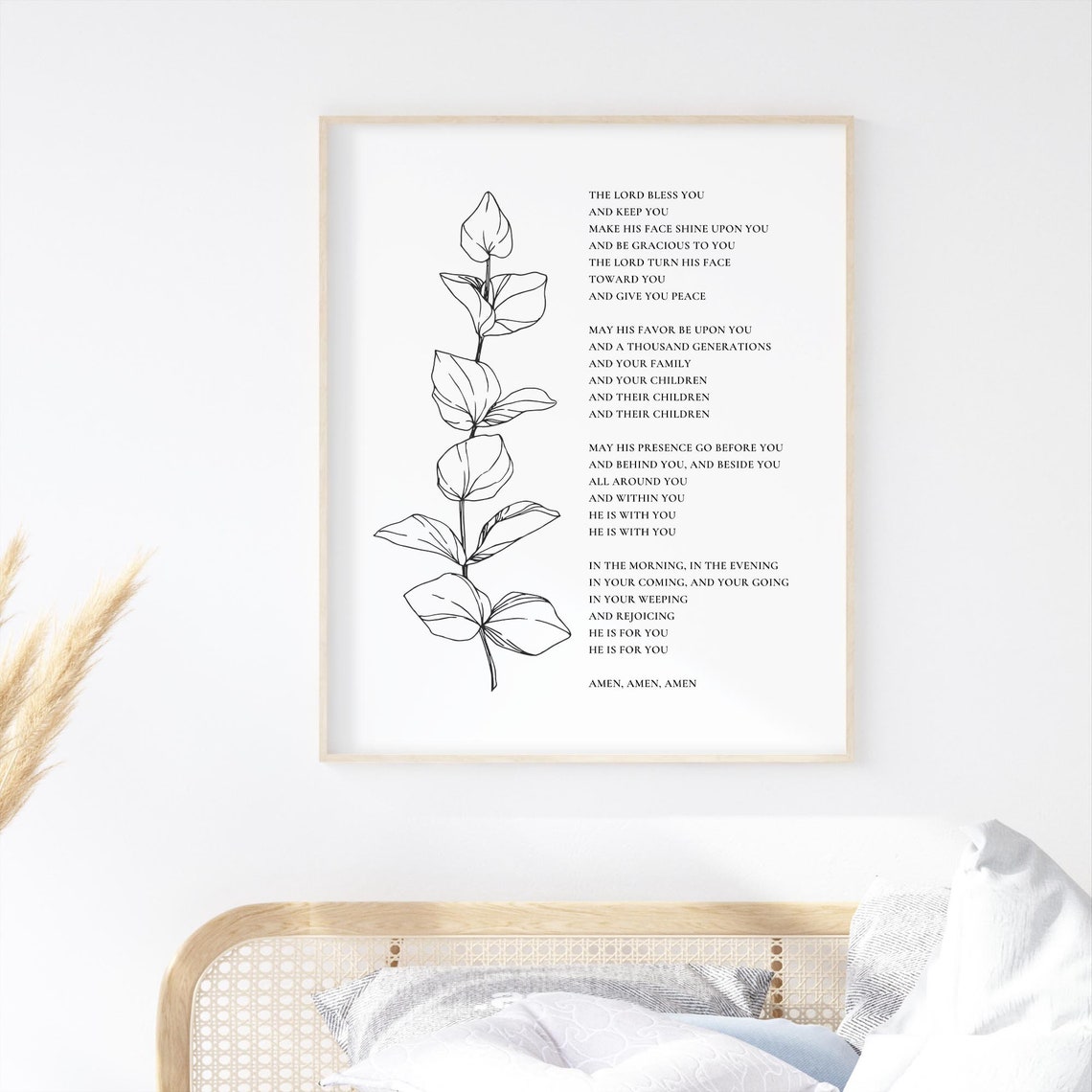The Blessing Numbers 6:24-26 Botanical Art Print - Image 2