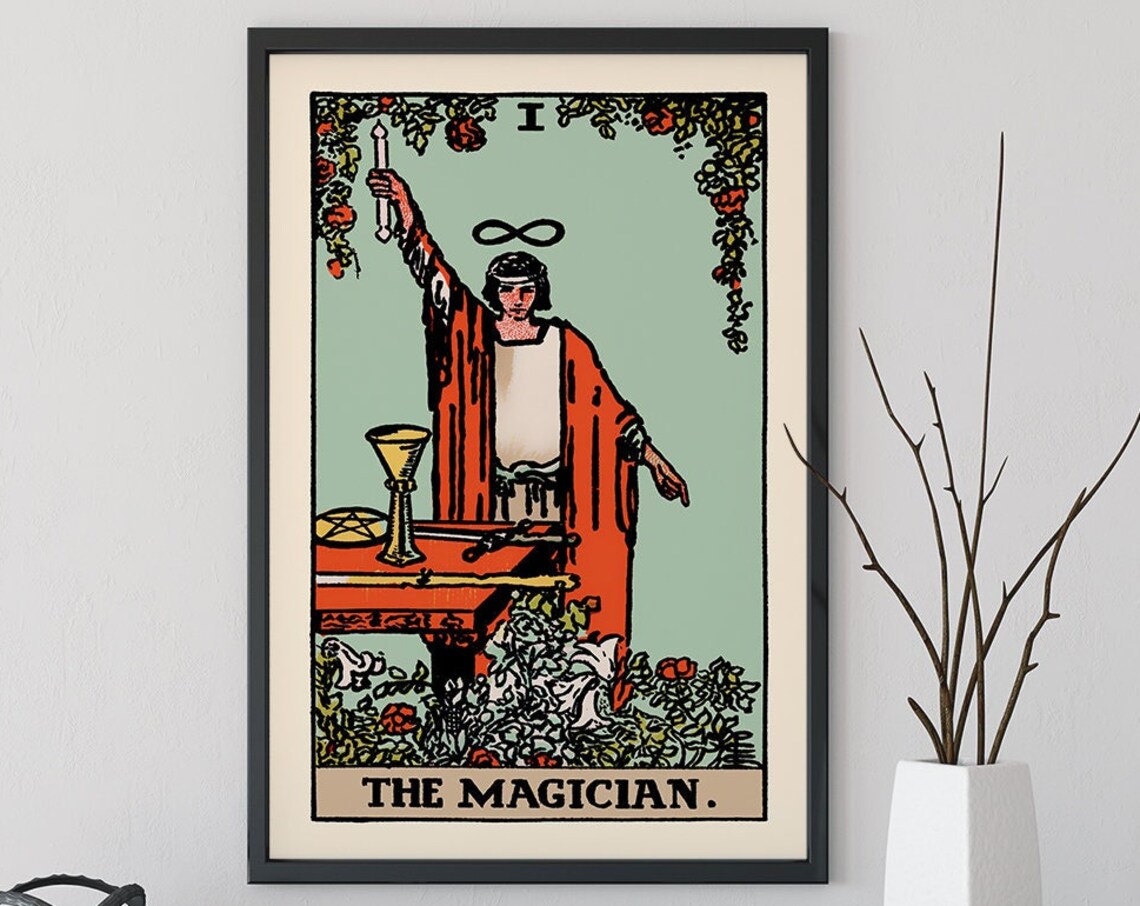 The Magician Tarot Card Poster, Blue Sky Design