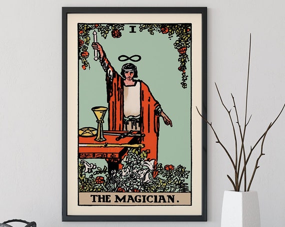 The Magician Tarot Card Poster, Blue Sky Design