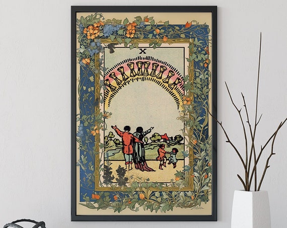 Ten of Cups Tarot Card Art Print