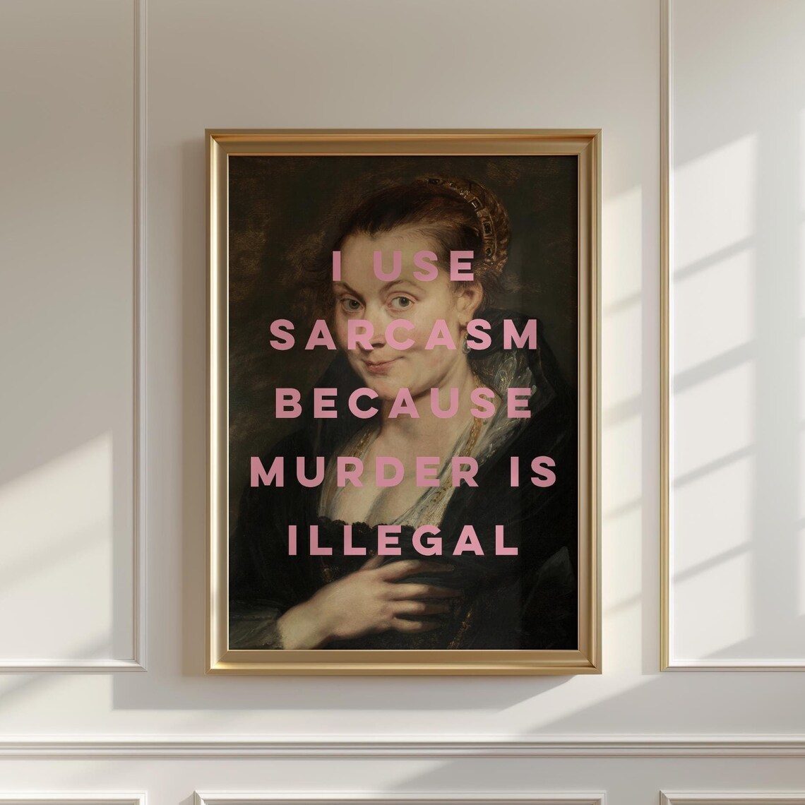 Funny Quote Wall Art Feminist Poster I Use Sarcasm Print Vintage Portrait Painting A221 - Image 2