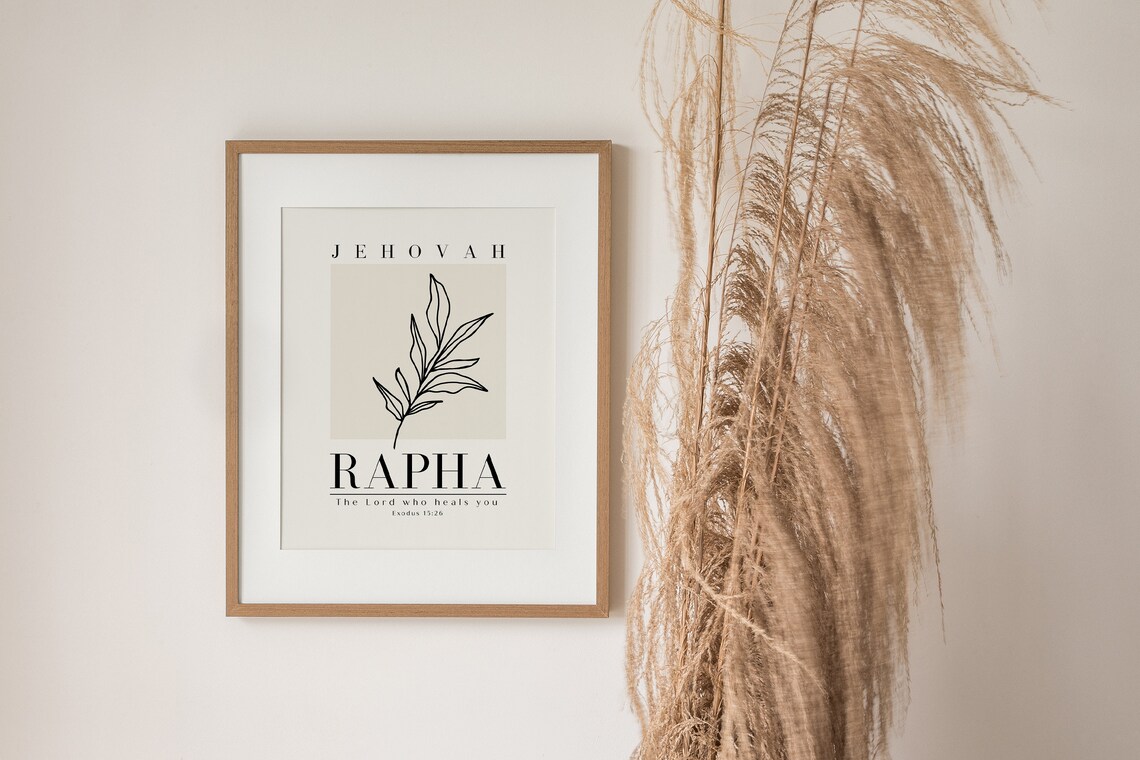 Jehovah Rapha Vintage Bible Verse Art Print - Image 2