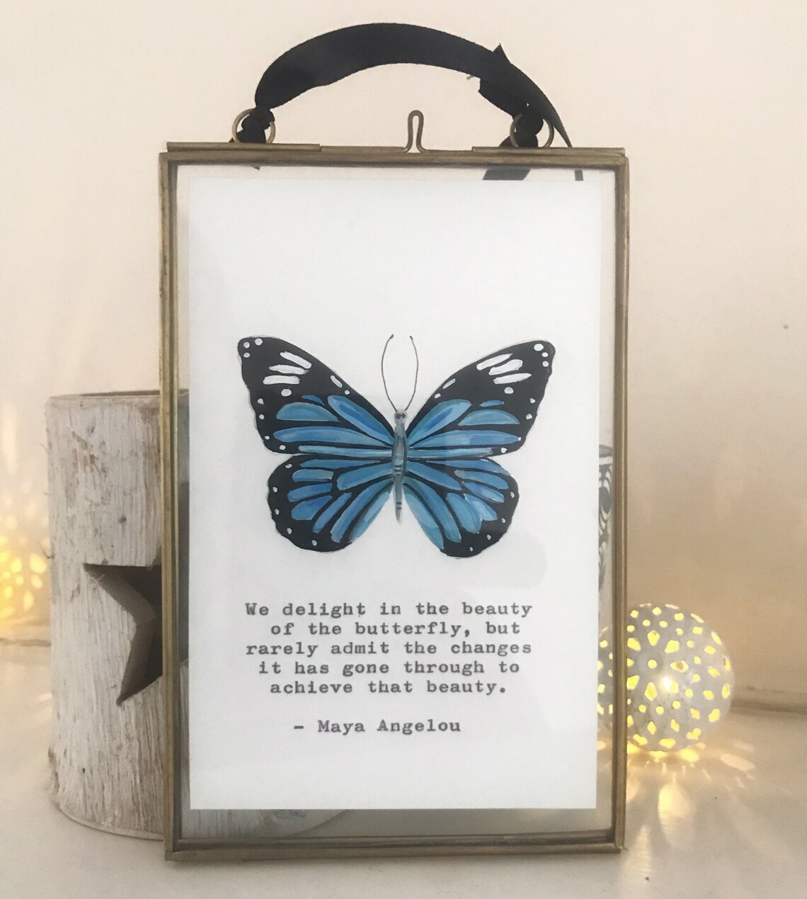 Maya Angelou Monarch Butterfly Quote Art Print