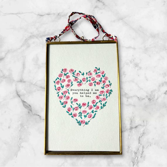 Rose Heart Vintage Typed Quote Art Print
