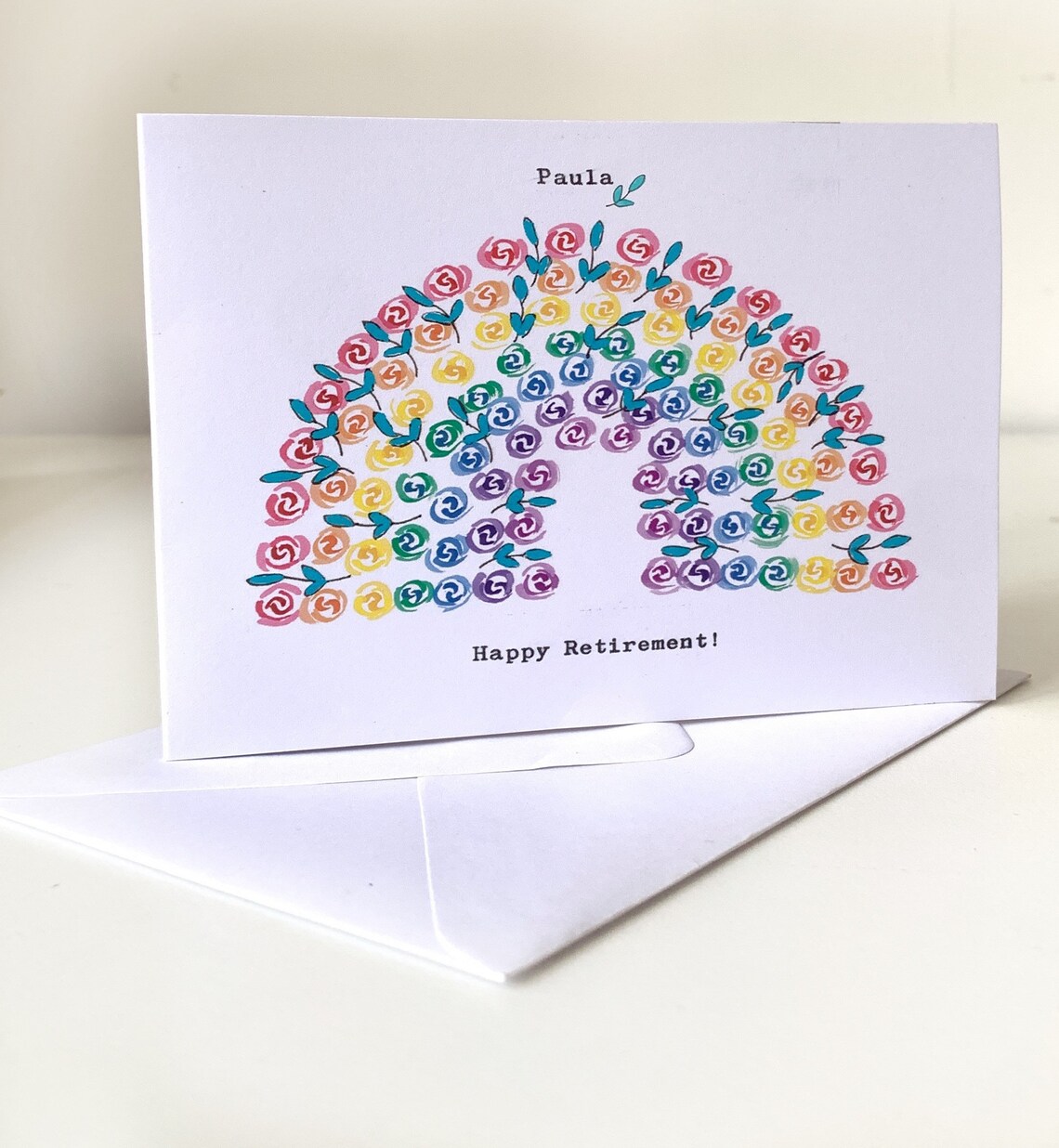 Retirement Rainbow Card, Personalised Art Print - Image 2
