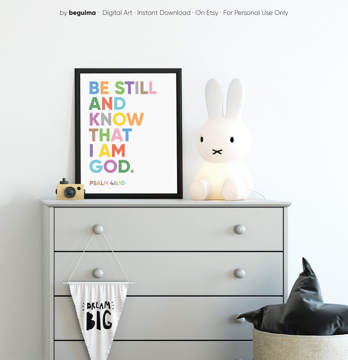 Be Still and Know Bible Verse Kids Christian Print - Image 3