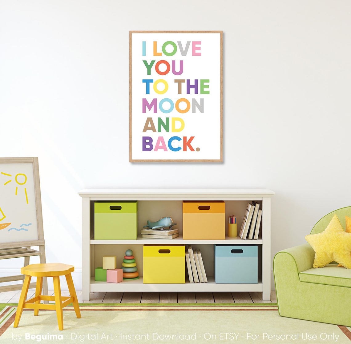 Love You to the Moon and Back Nursery Art Print - Image 4