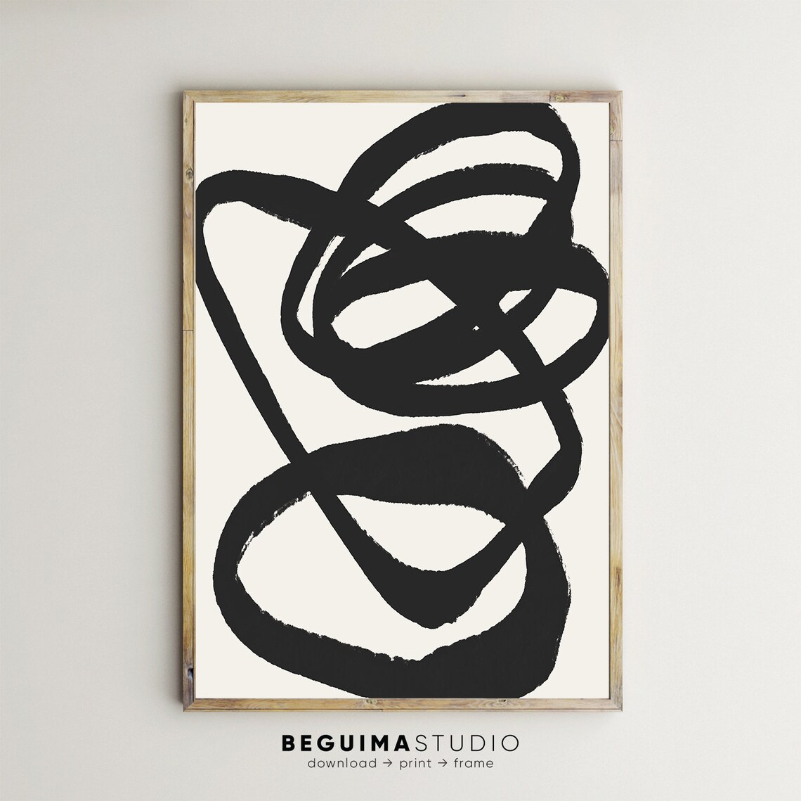 Modern Abstract Art Print, Scandinavian Aesthetic