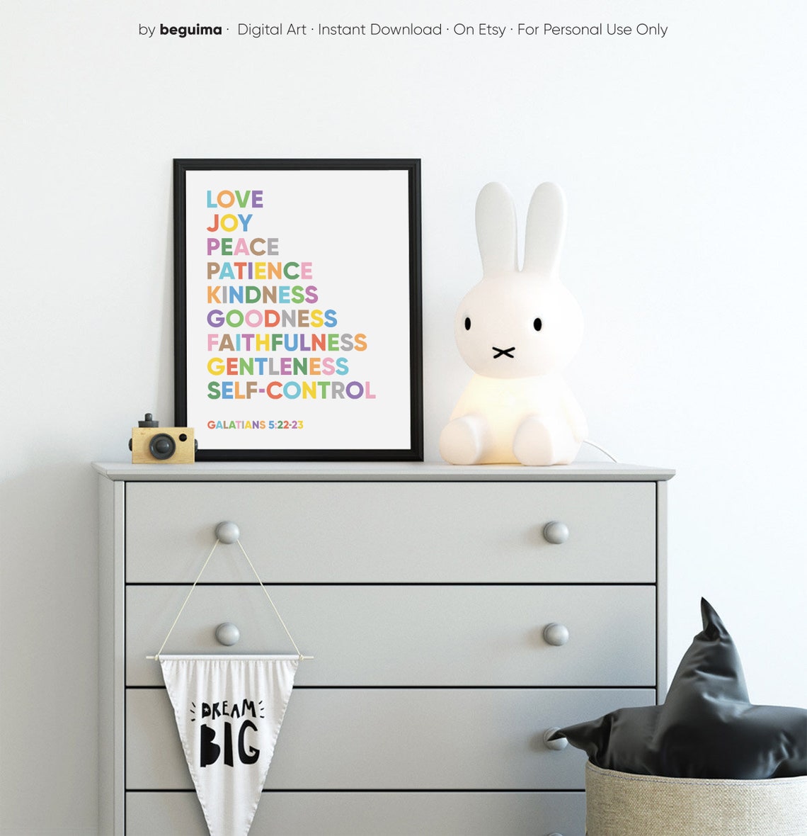 Fruits of the Spirit Galatians Rainbow Christian Scripture Poster - Image 3