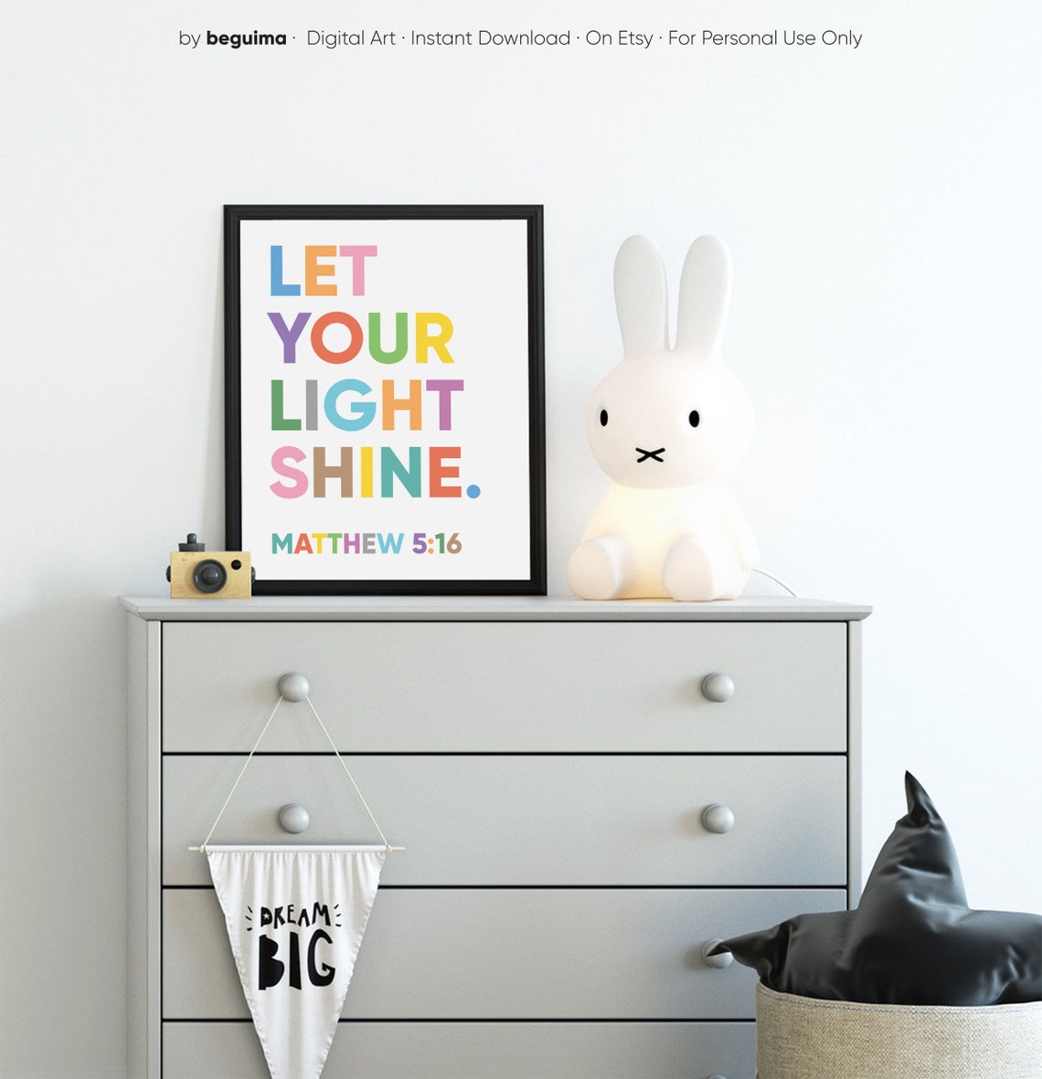 Let Your Light Shine Matthew 5:16 Rainbow Scripture Art Poster - Image 3