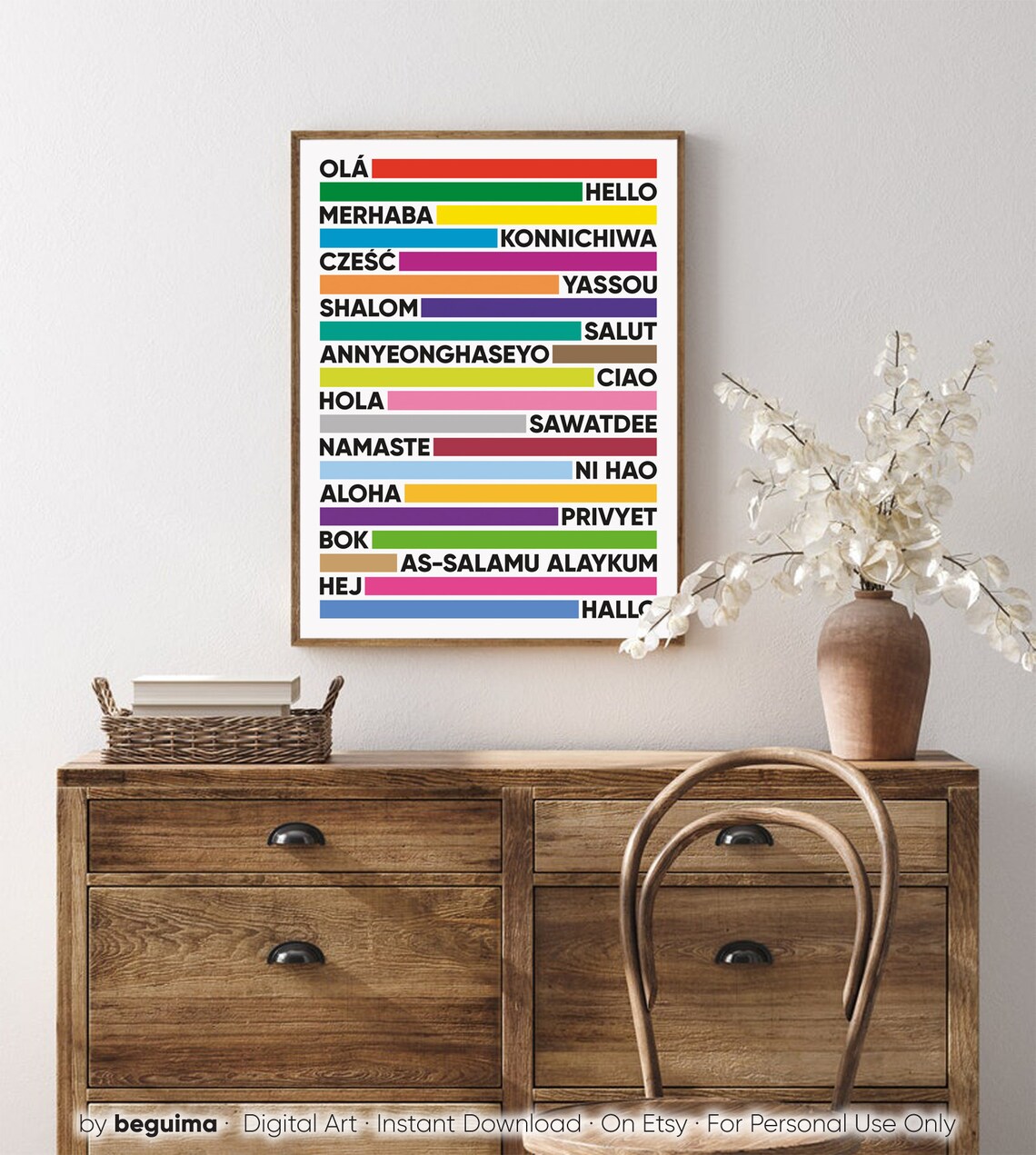 Hello in Different Languages Art Print, Kids Decor - Image 2