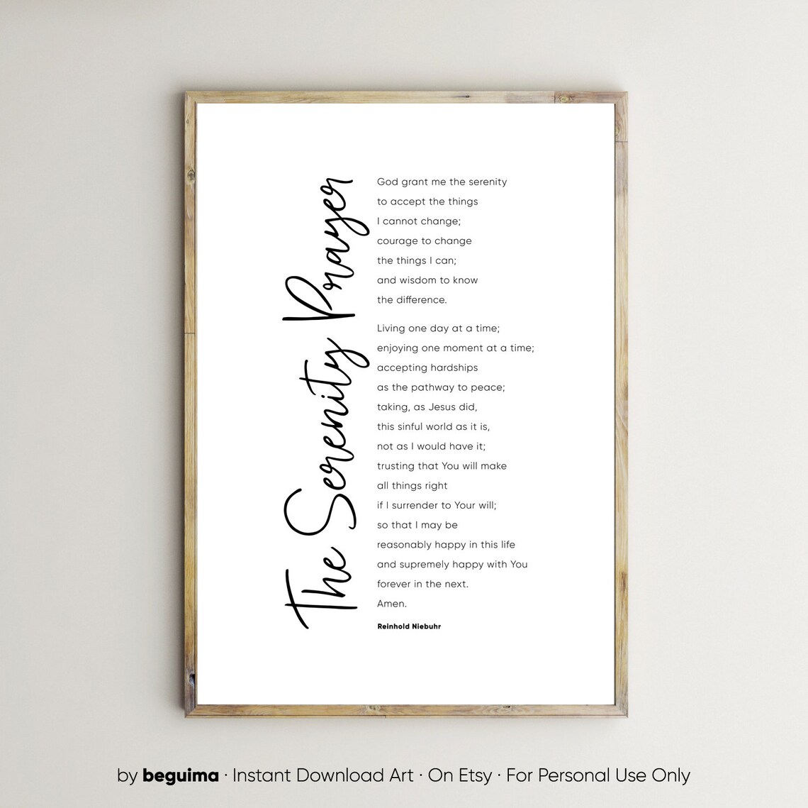 Serenity Prayer Bible Verse Scripture Art Print