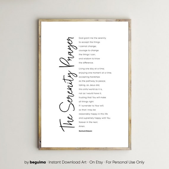 Serenity Prayer Bible Verse Scripture Art Print