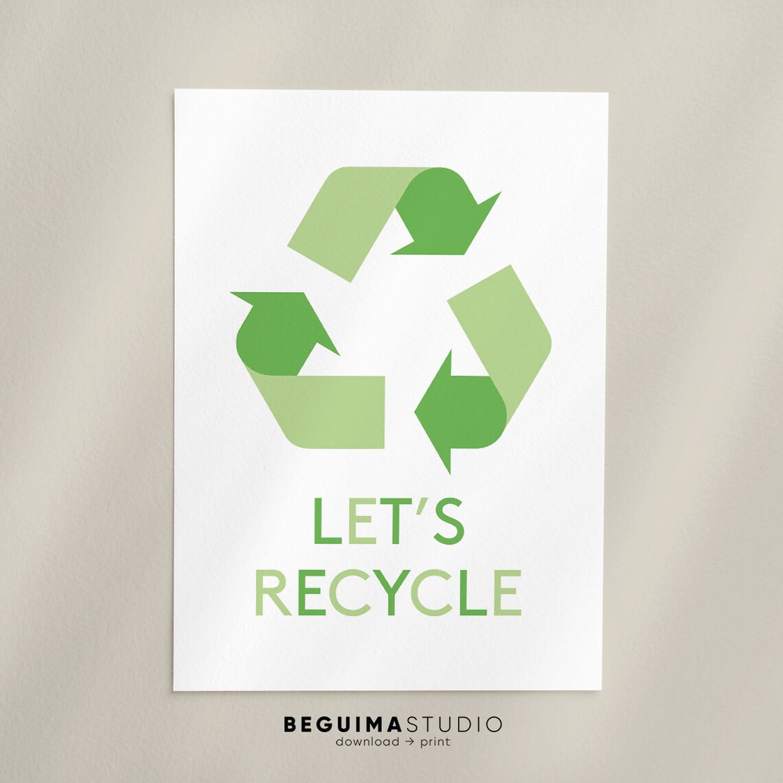 Recycling Symbol Poster, Kids Kitchen Decor - Image 2