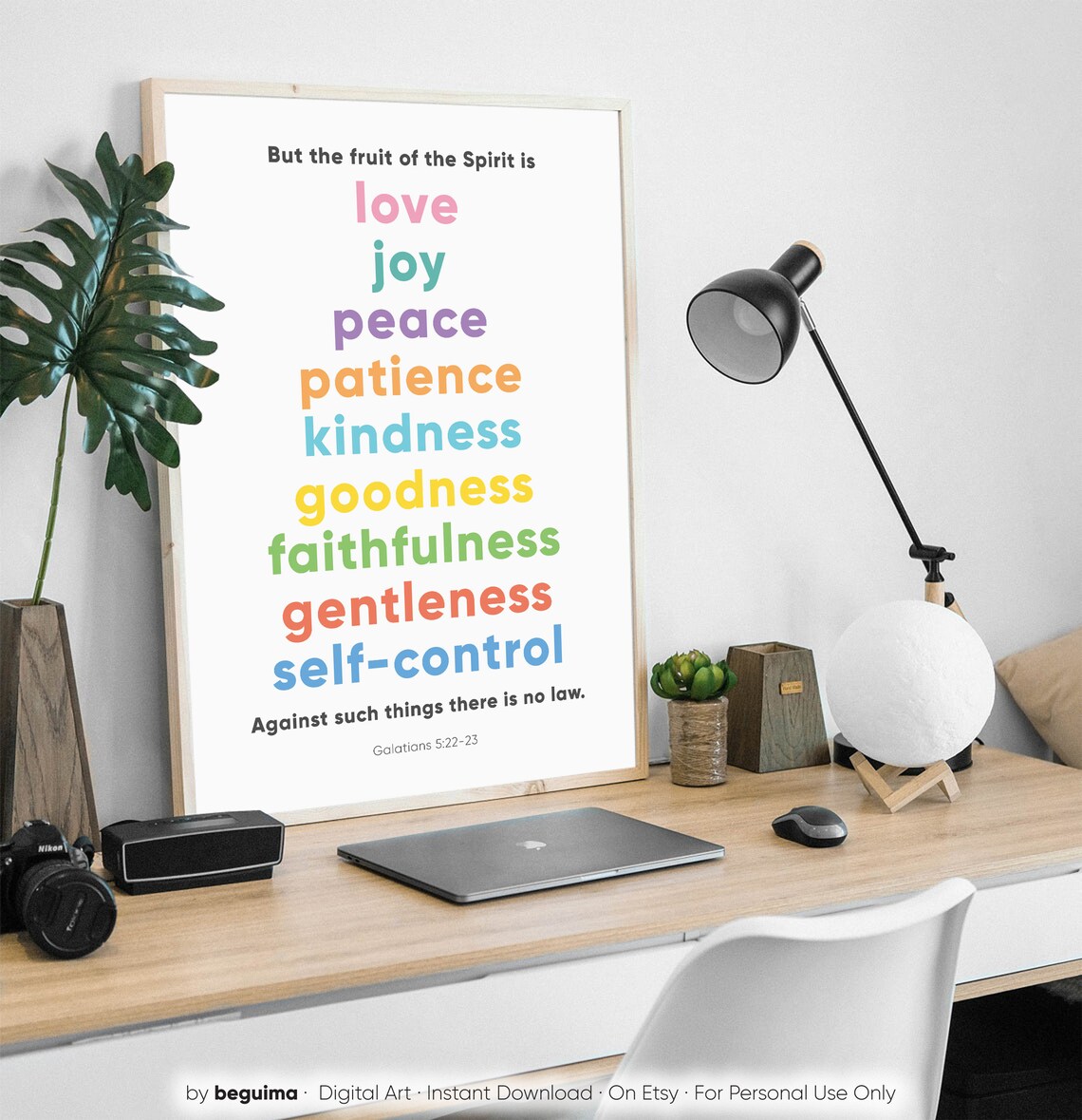 Fruit Of The Spirit Bible Verse Scripture Art Print - Image 3
