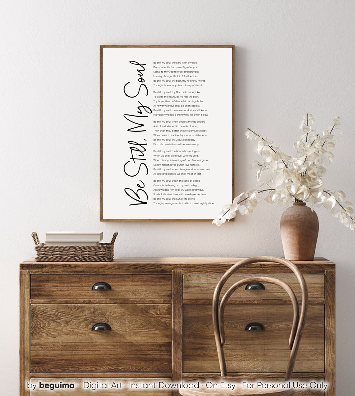 Be Still My Soul Christian Hymn Prayer Art Print - Image 4