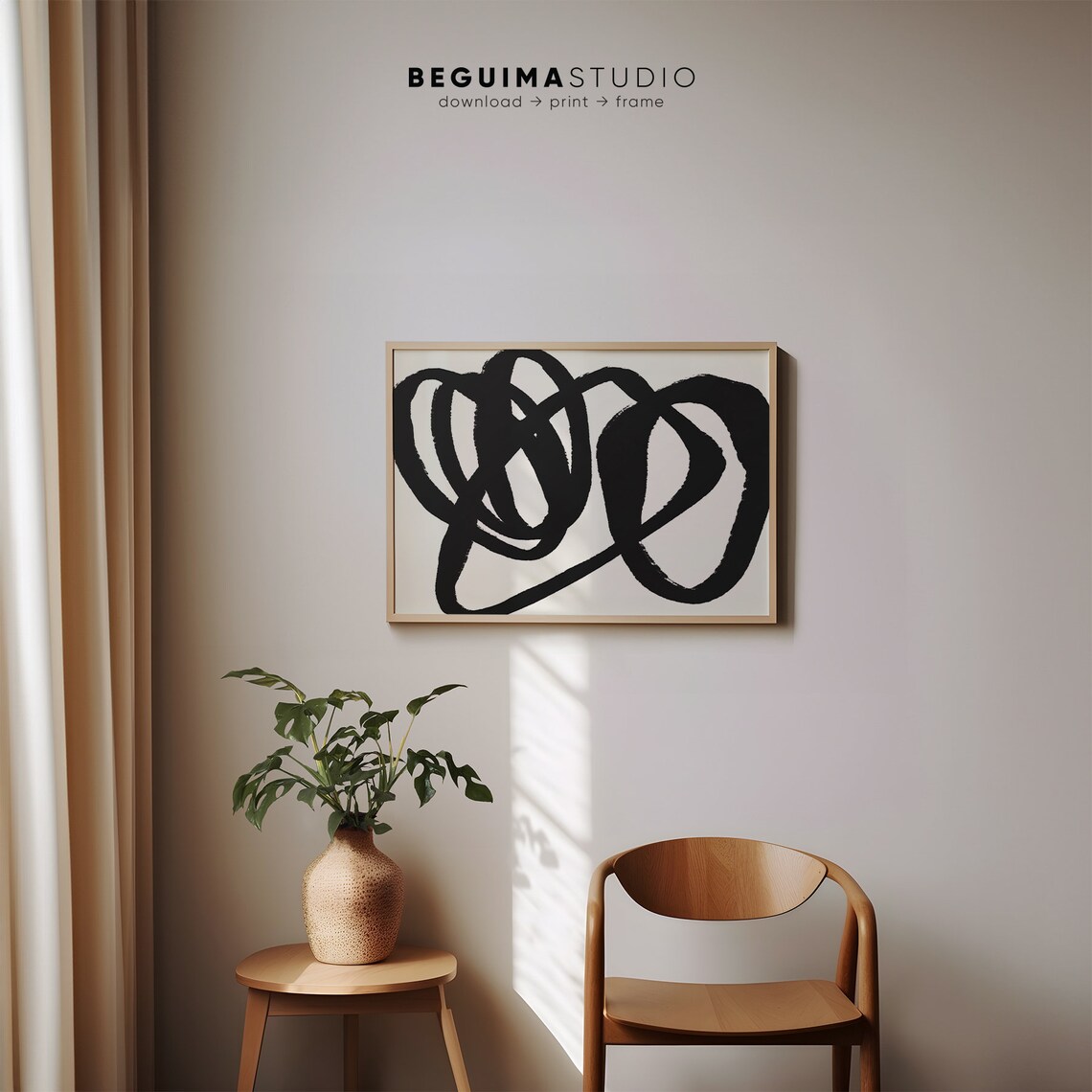 Modern Abstract Art Print, Scandinavian Aesthetic - Image 3