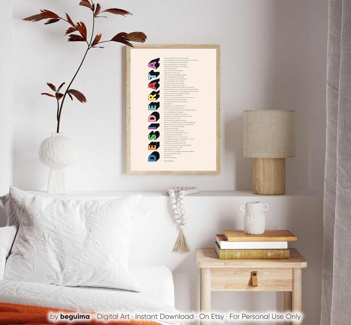Desiderata Quote Art Print, Max Ehrmann Poem - Image 2