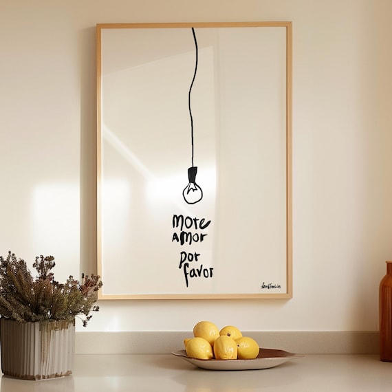 More Amor Por Favor Spanish Quote Poster, Boho