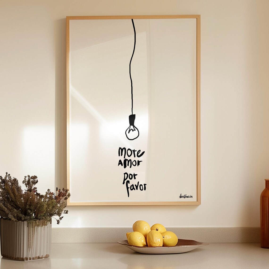 More Amor Por Favor Spanish Quote Poster, Boho