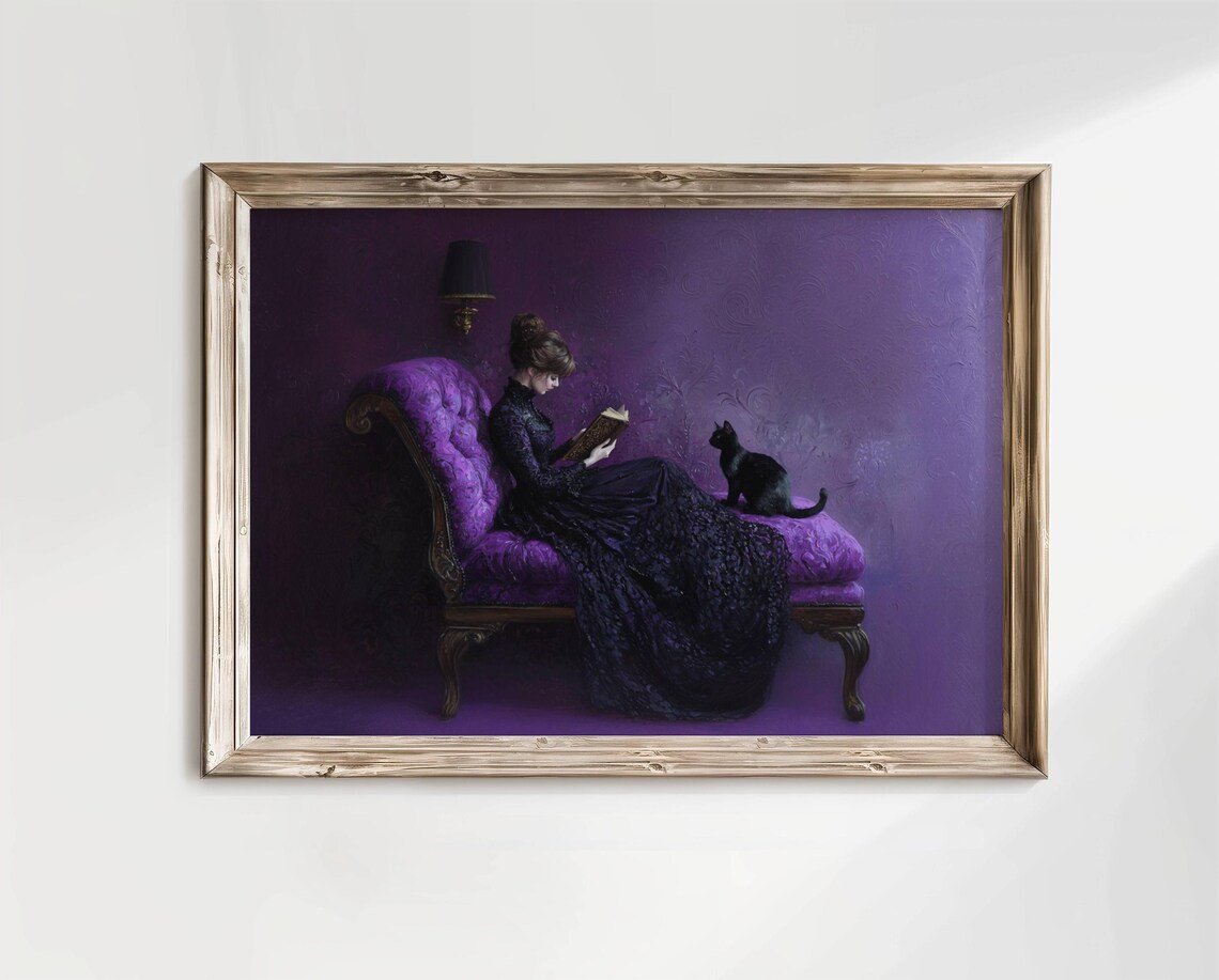 Victorian Woman Reading, Moody Library Wall Art - Image 4