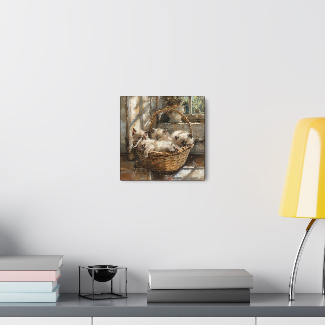 Four Sleeping Siamese Kittens in Wicker Basket Sunlit Window Poster - Image 7