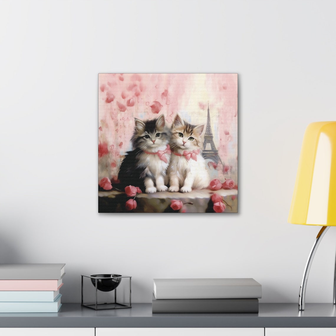 Two Kittens with Pink Bows Before the Eiffel Tower in Paris Poster - Image 5