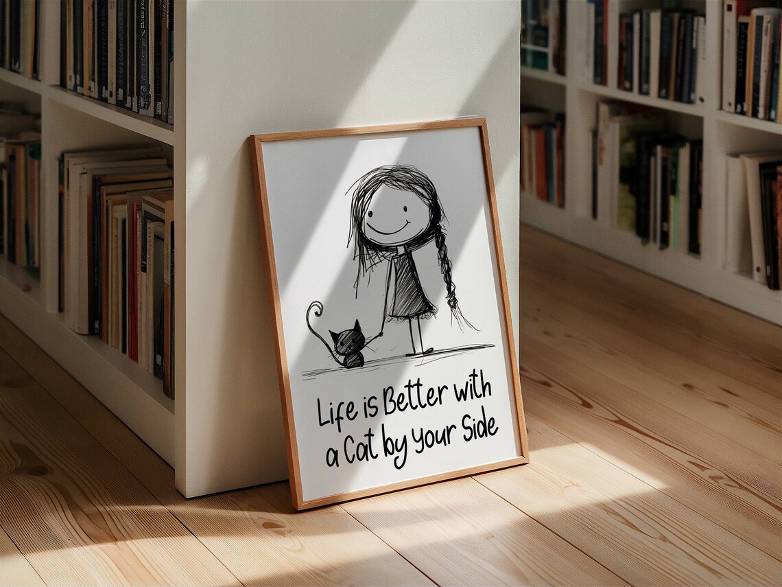 Cat Friendship Art Print, Cats Wall Decor - Image 5