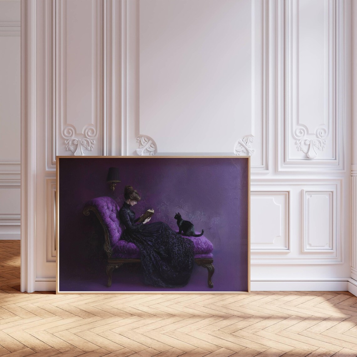 Victorian Woman Reading, Moody Library Wall Art - Image 3