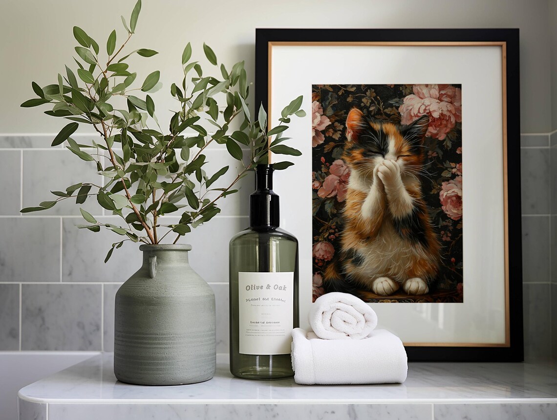 Funny Cat Bathroom Toilet Humor Art Print, Cat Lover Gift - Image 5