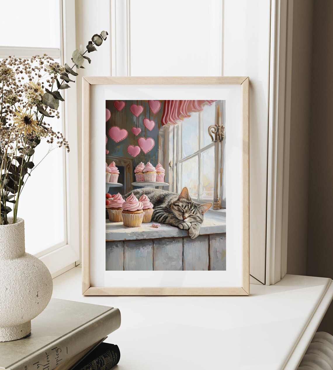 Tabby Cat And Cupcakes Valentines Day Poster - Image 7