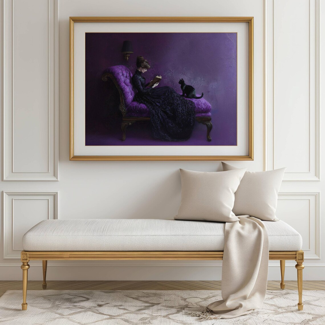 Victorian Woman Reading, Moody Library Wall Art - Image 7