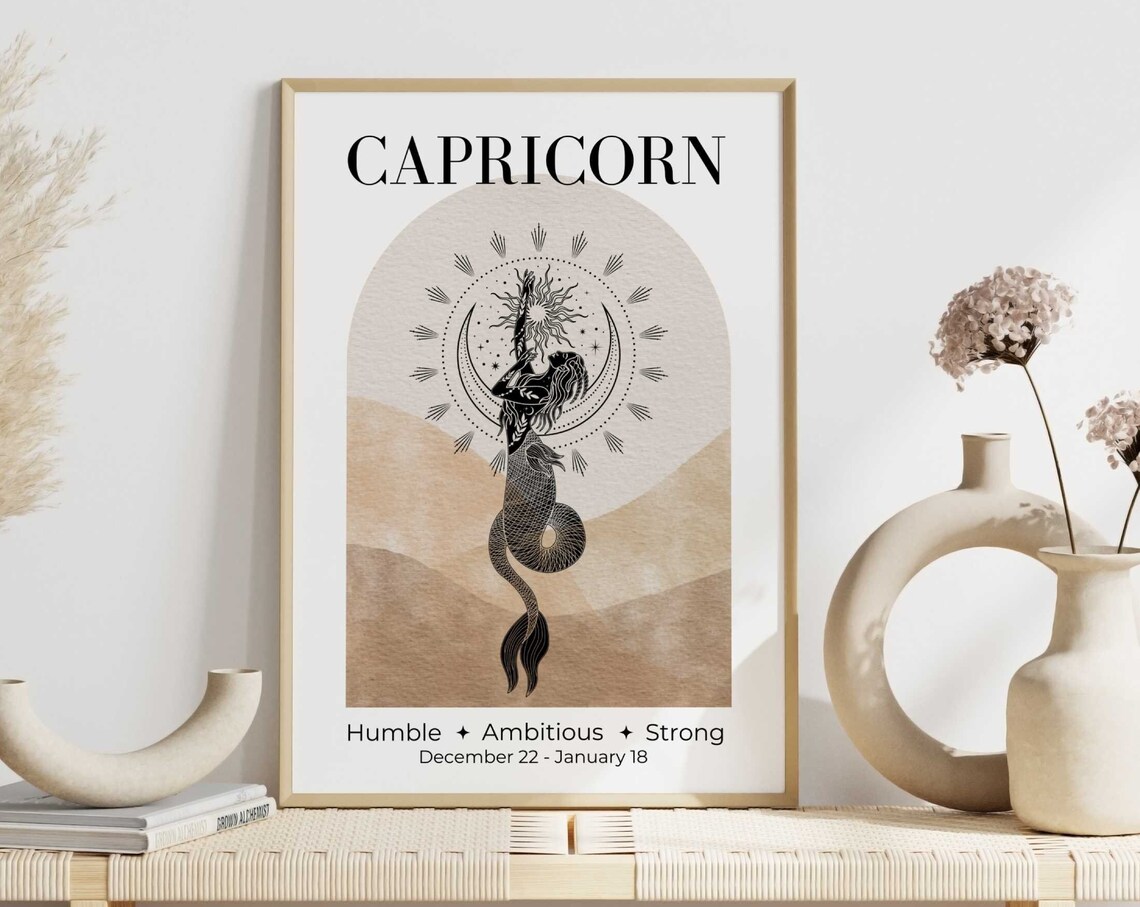 Capricorn Zodiac Goddess Art Print, Astrology Decor - Image 3