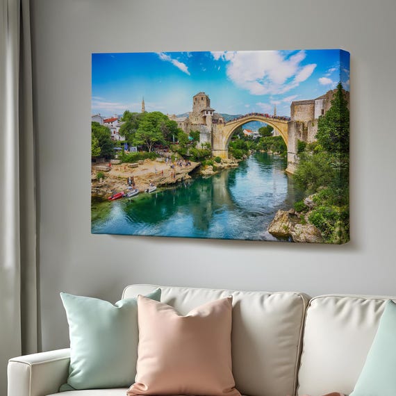 Mostar Bridge Art Print, Regional Wall Decor