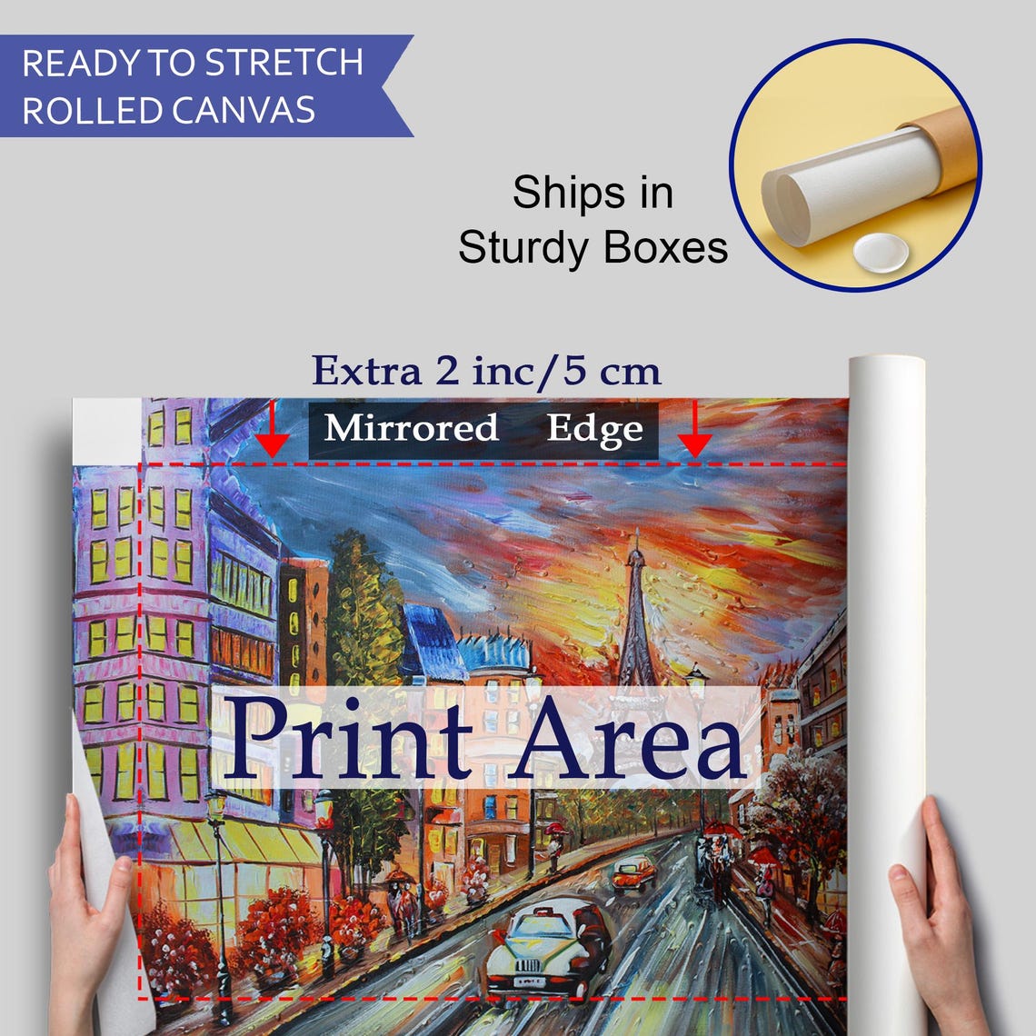 Eiffel Tower Night Street City Lights Colorful Paris View Poster - Image 4