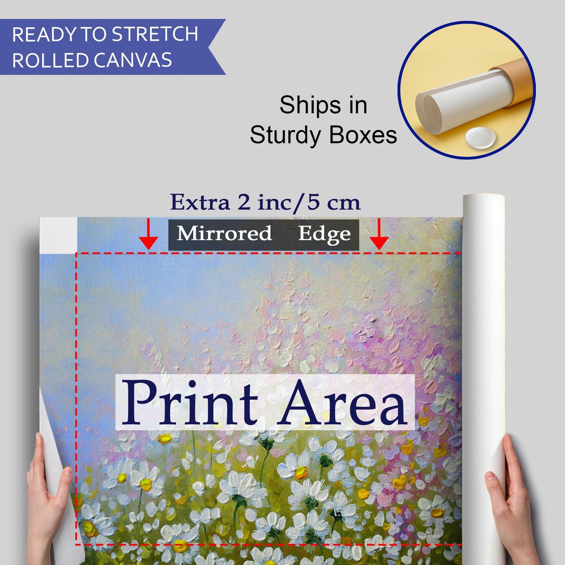 White Daisy Wildflower Meadow Pastel Blooms Impressionist Poster - Image 4