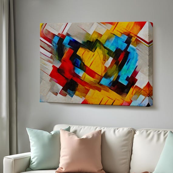 Picasso Style Abstract Oil Painting Look Decorative Wall Art Abstract Modern Wall Decor Abstract Wall Art Large Wall Art