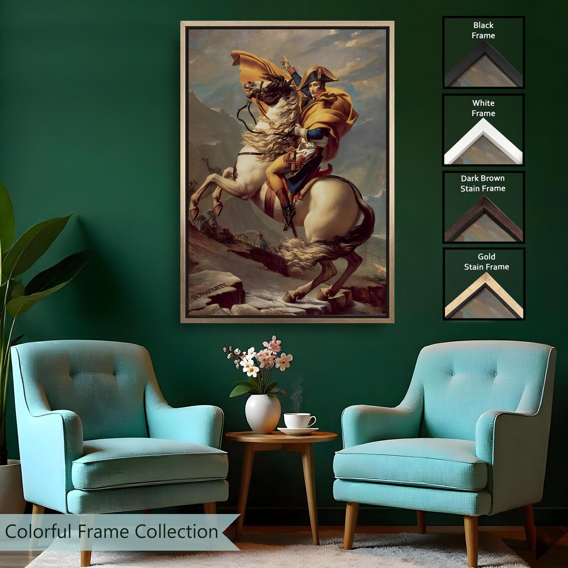 Napoleon Bonaparte Crossing the Alps Classic History Painting Wall Art - Image 2