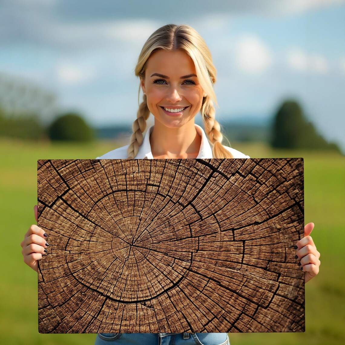 Tree Stump Pattern Painting, Minimal Modern Decor - Image 5