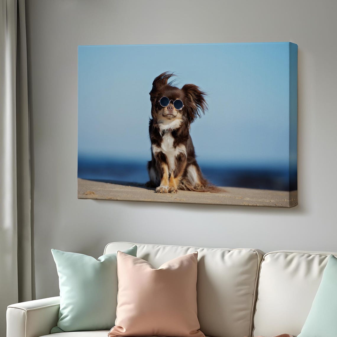 Chihuahua Wearing Sunglasses Beach Fun Dog Photography Art Print